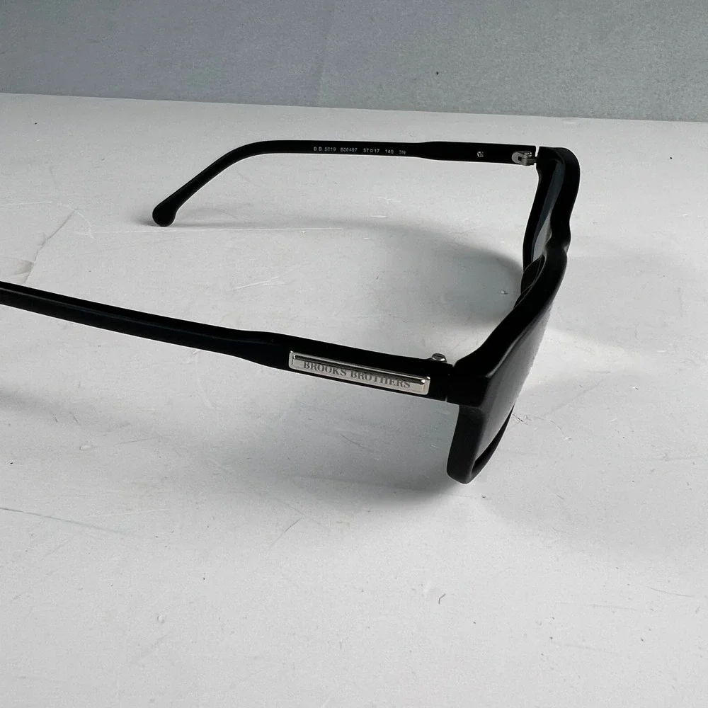Brooks Brothers BB 5019 Sunglasses Mens 57mm Black Rectangular Classic Preppy